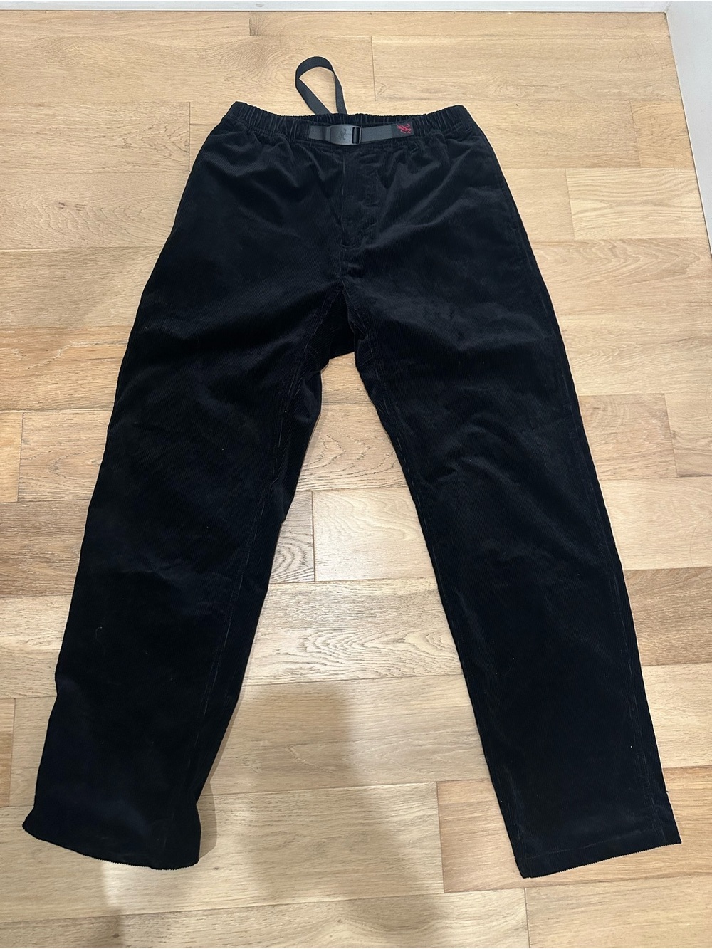 Gramicci Corduroy Pants Men Size Large Black Belted Corduroy Straight Pants